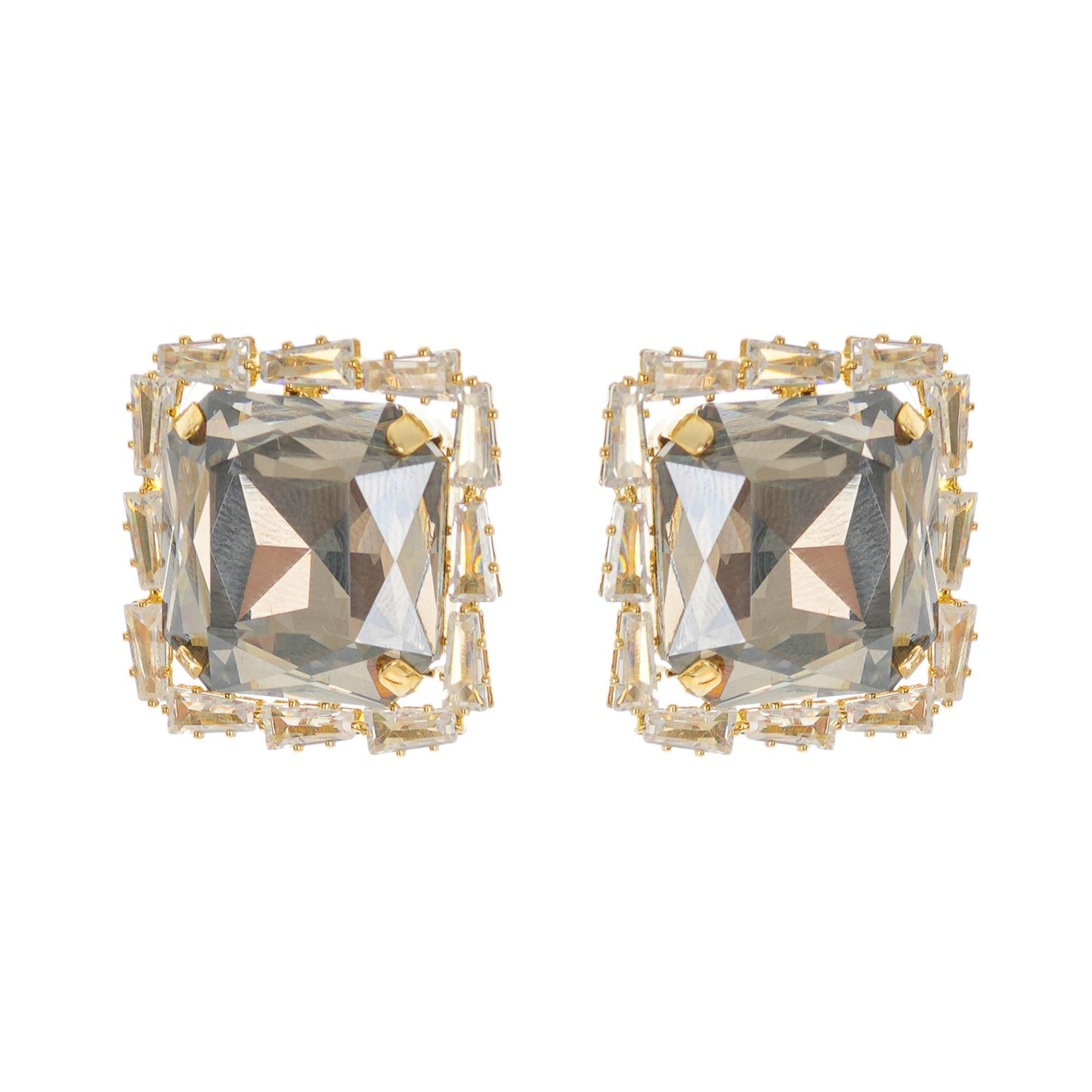 Solada embellished square earrings