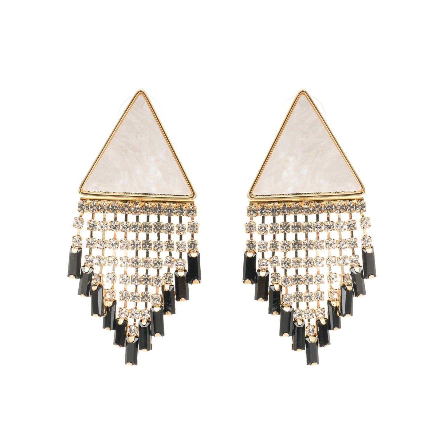 Lisette triangle-shape fringed earrings