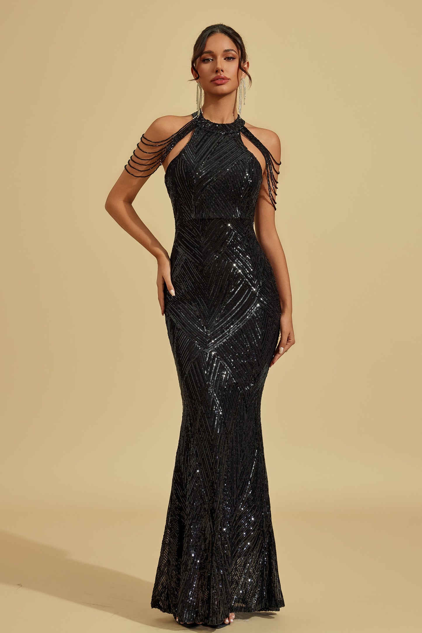 Iris Midnight Sequin Maxi Dress