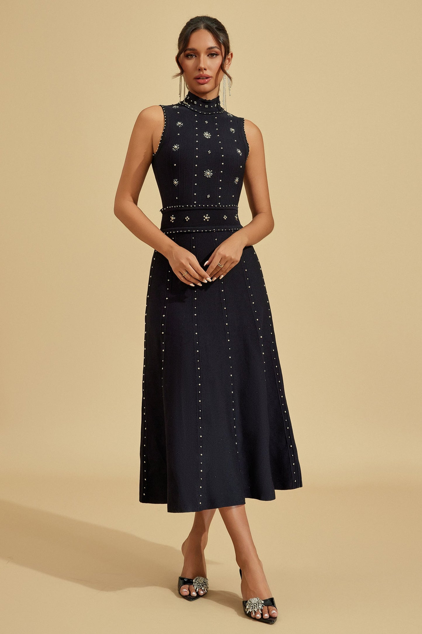 Lola Crystal-Embellished Midi Dress