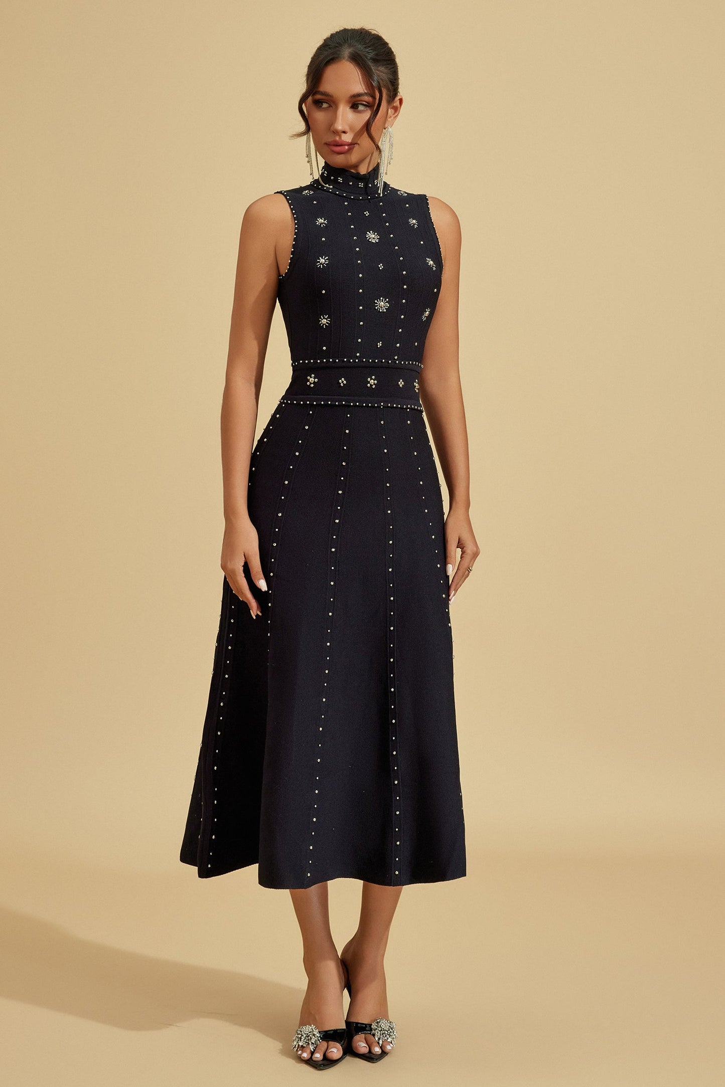 Lola Crystal-Embellished Midi Dress