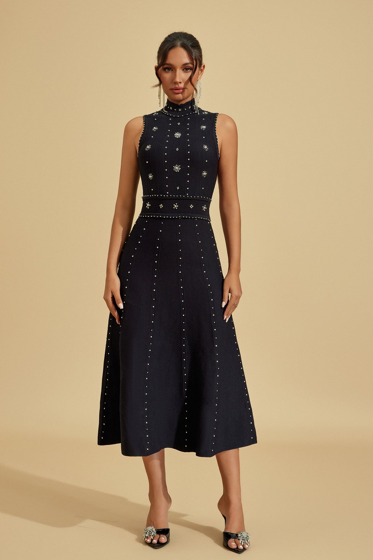 Lola Crystal-Embellished Midi Dress