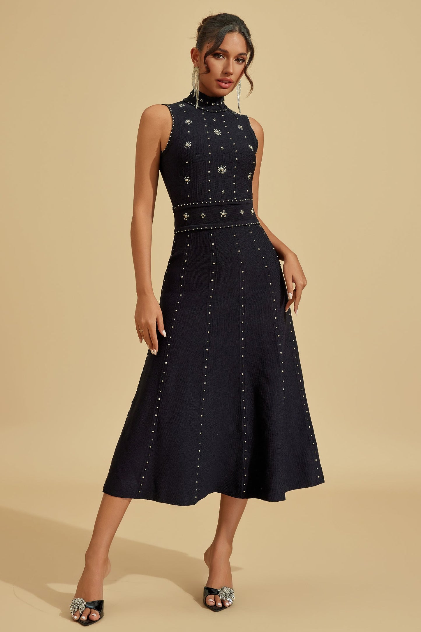 Lola Crystal-Embellished Midi Dress