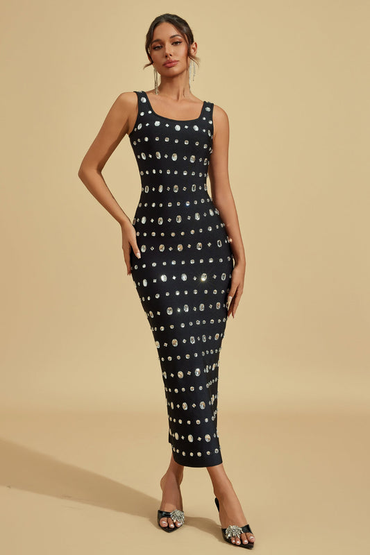 Martine Diamanté Embellished Midi Dress