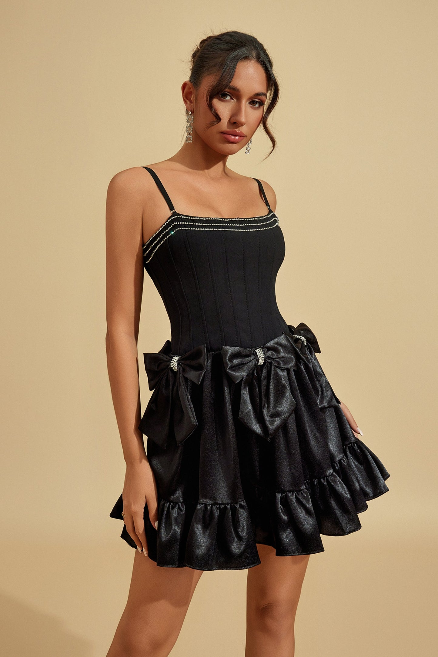 Regina Noir Bow Mini Dress