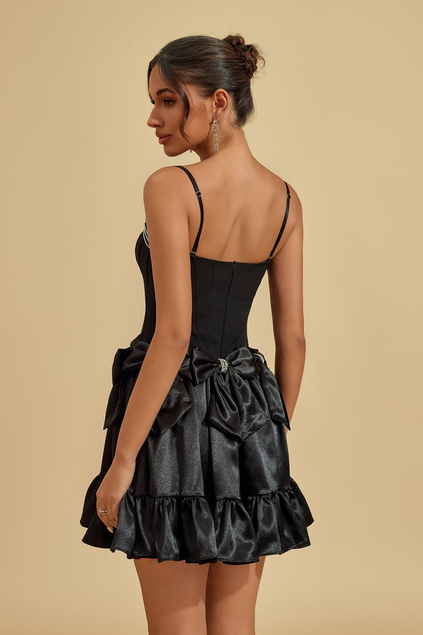 Regina Noir Bow Mini Dress