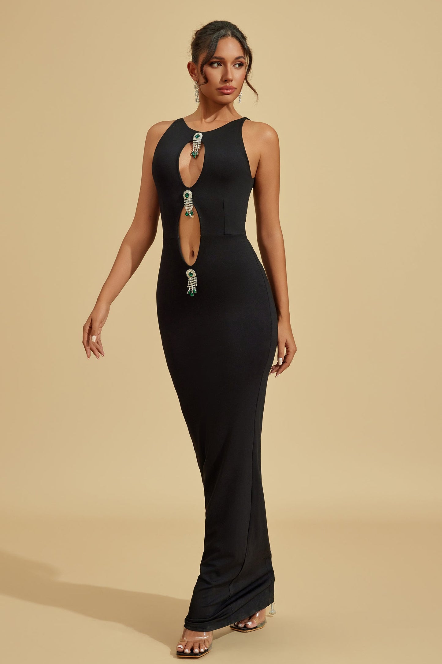 Caroline Jewel Cutout Maxi Dress