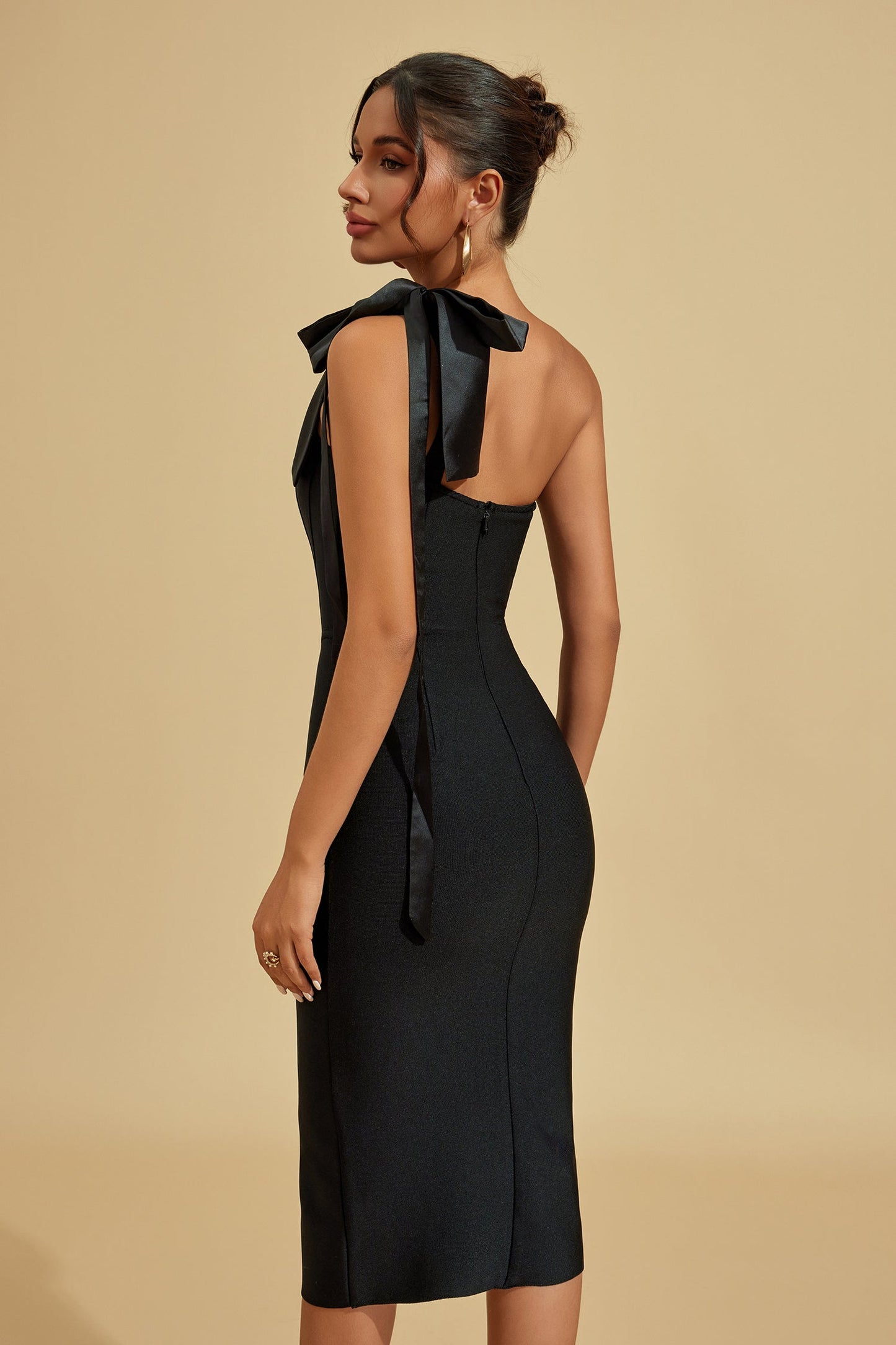 Laurence Midnight Bow Midi Dress