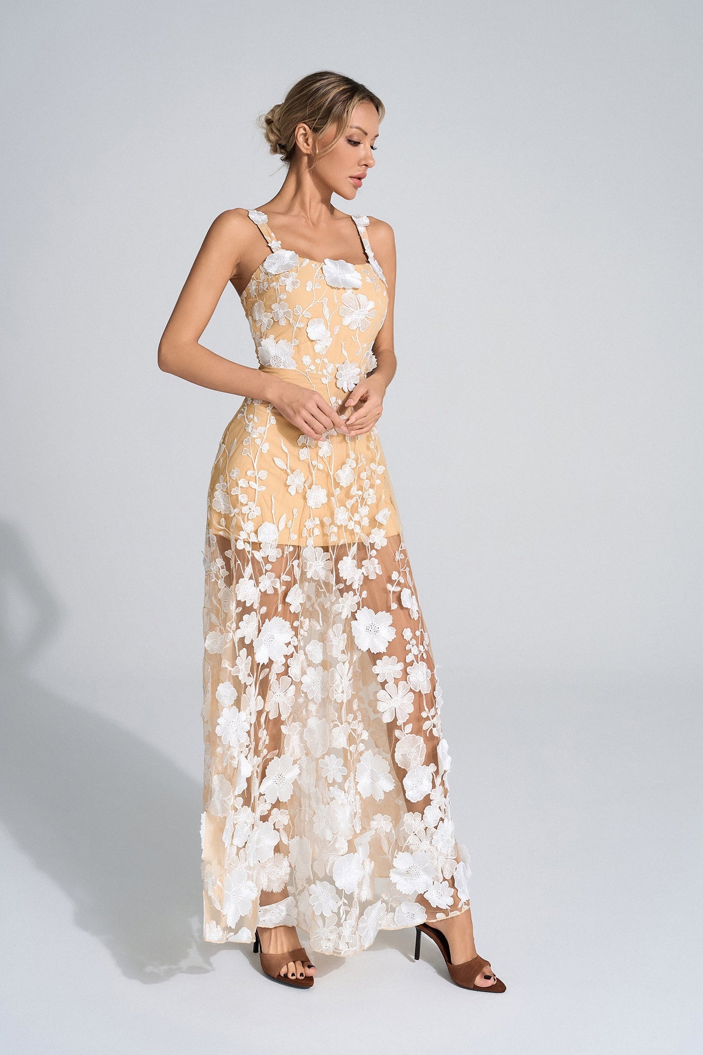 Aurora White Floral Maxi Dress