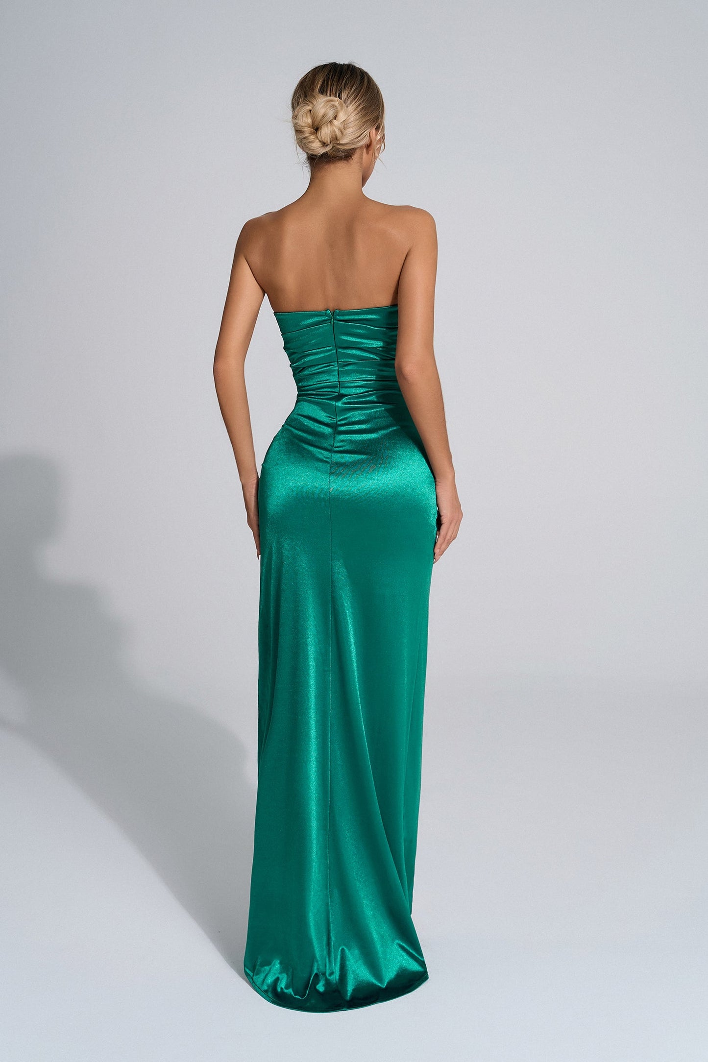 Ariel Strapless Satin Maxi Dress