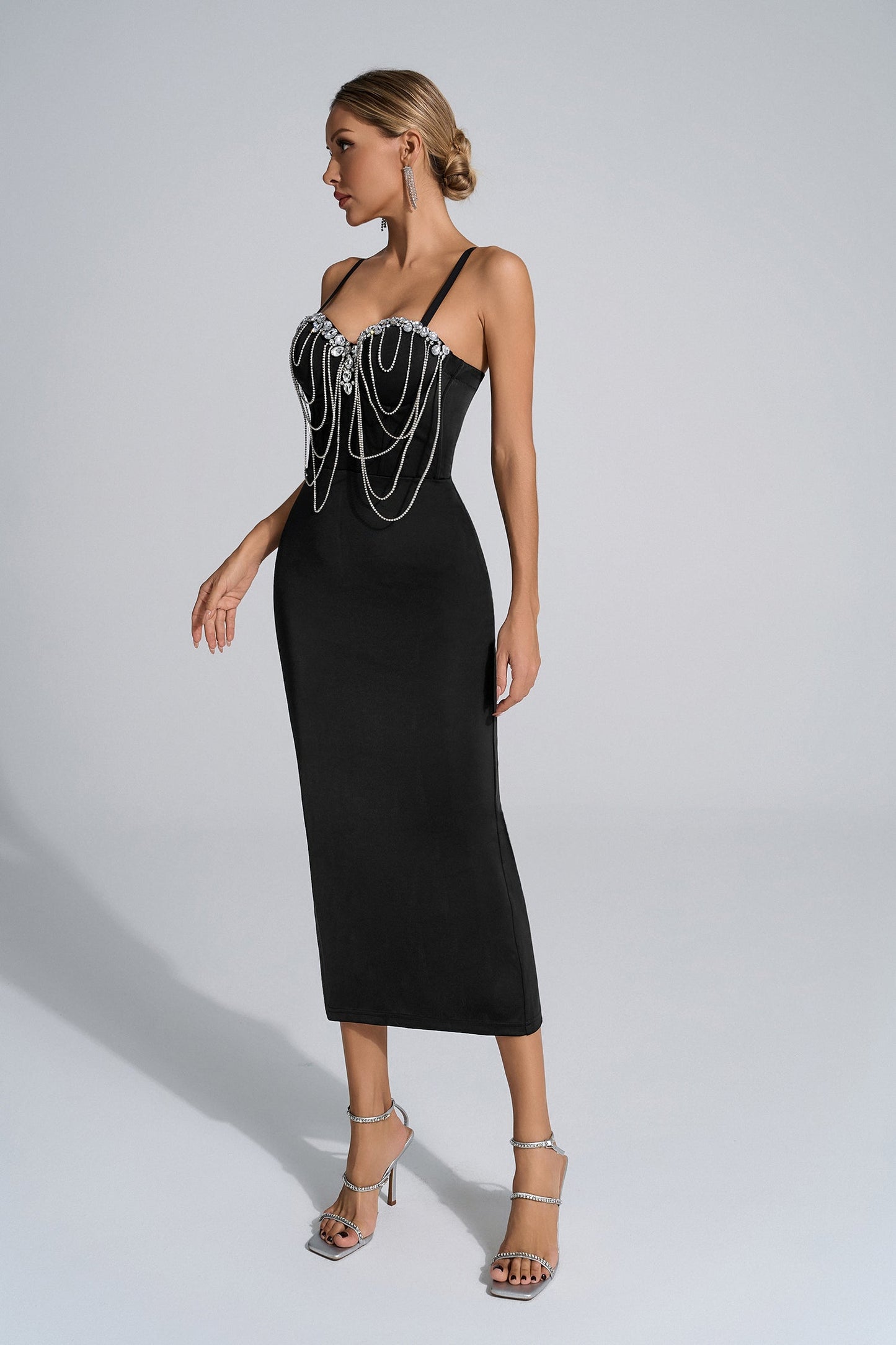 Madelynn Black Halter Maxi Dress