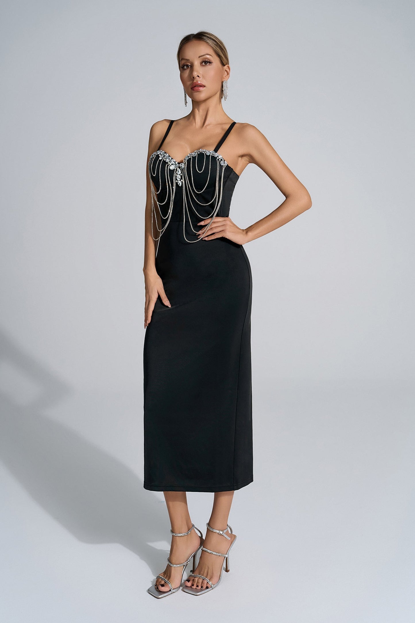 Madelynn Black Halter Maxi Dress