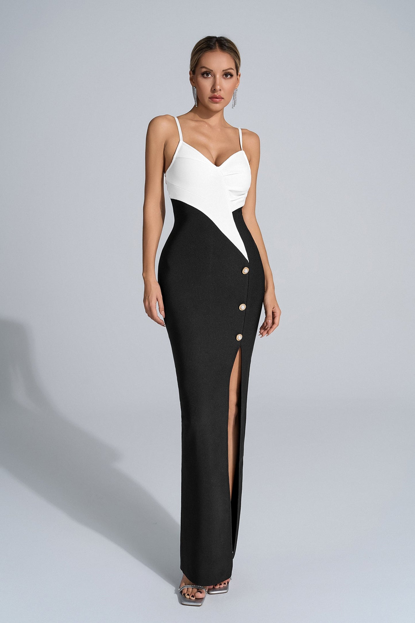 Neil Black and White Maxi dress