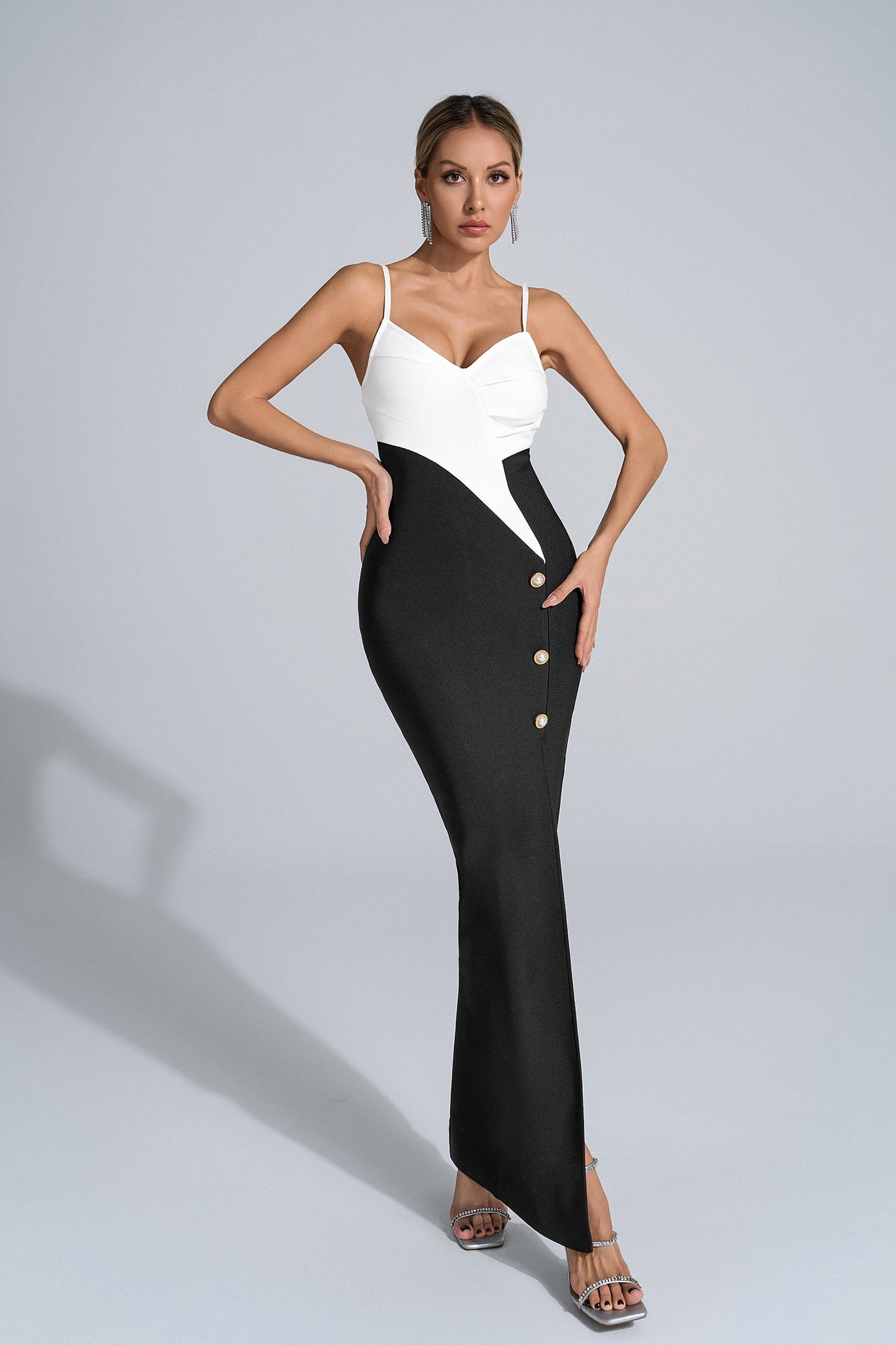 Neil Black and White Maxi dress