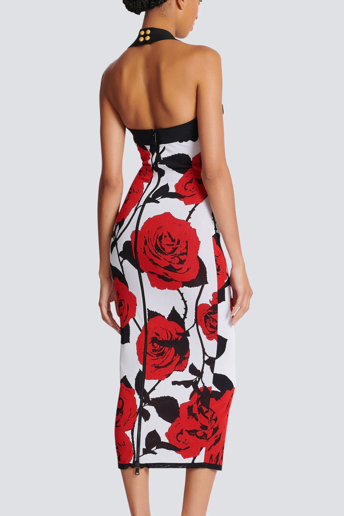 Halter Bustier Floral Midi Dress