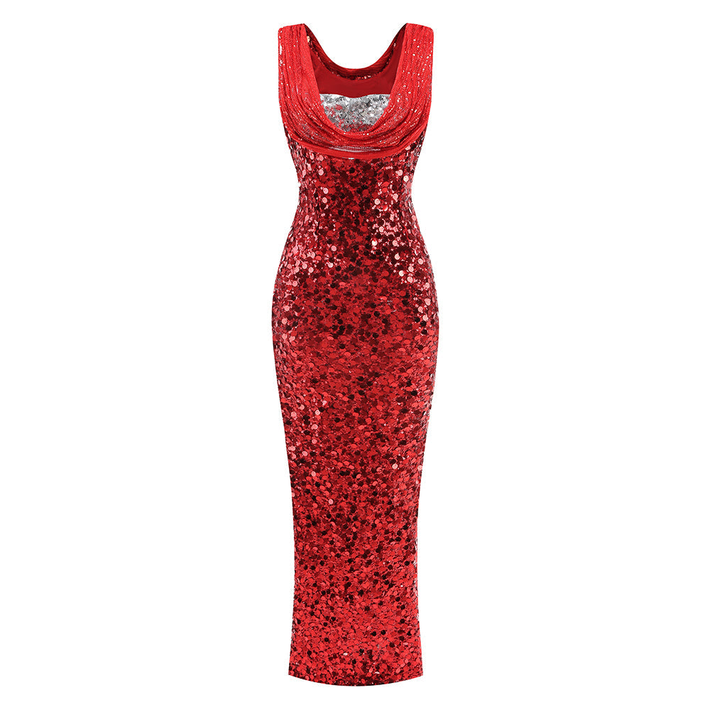 Maisie Ruby Radiance Sequin Maxi Dress