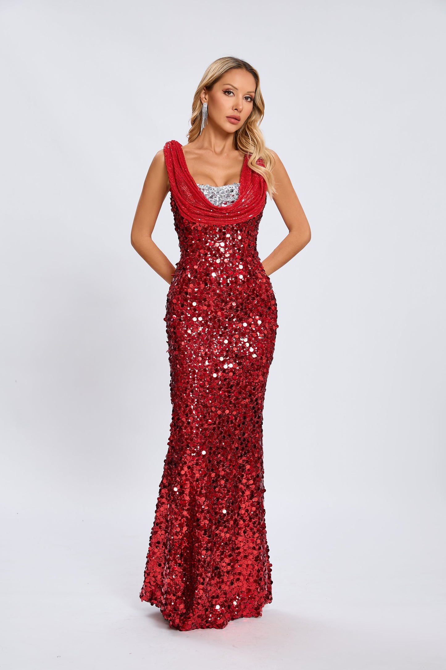 Maisie Ruby Radiance Sequin Maxi Dress