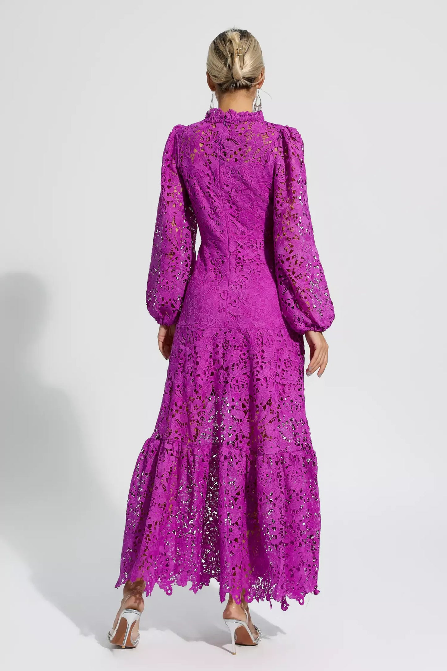 Julieta Purple Cut Out Long Sleeve Maxi Dress