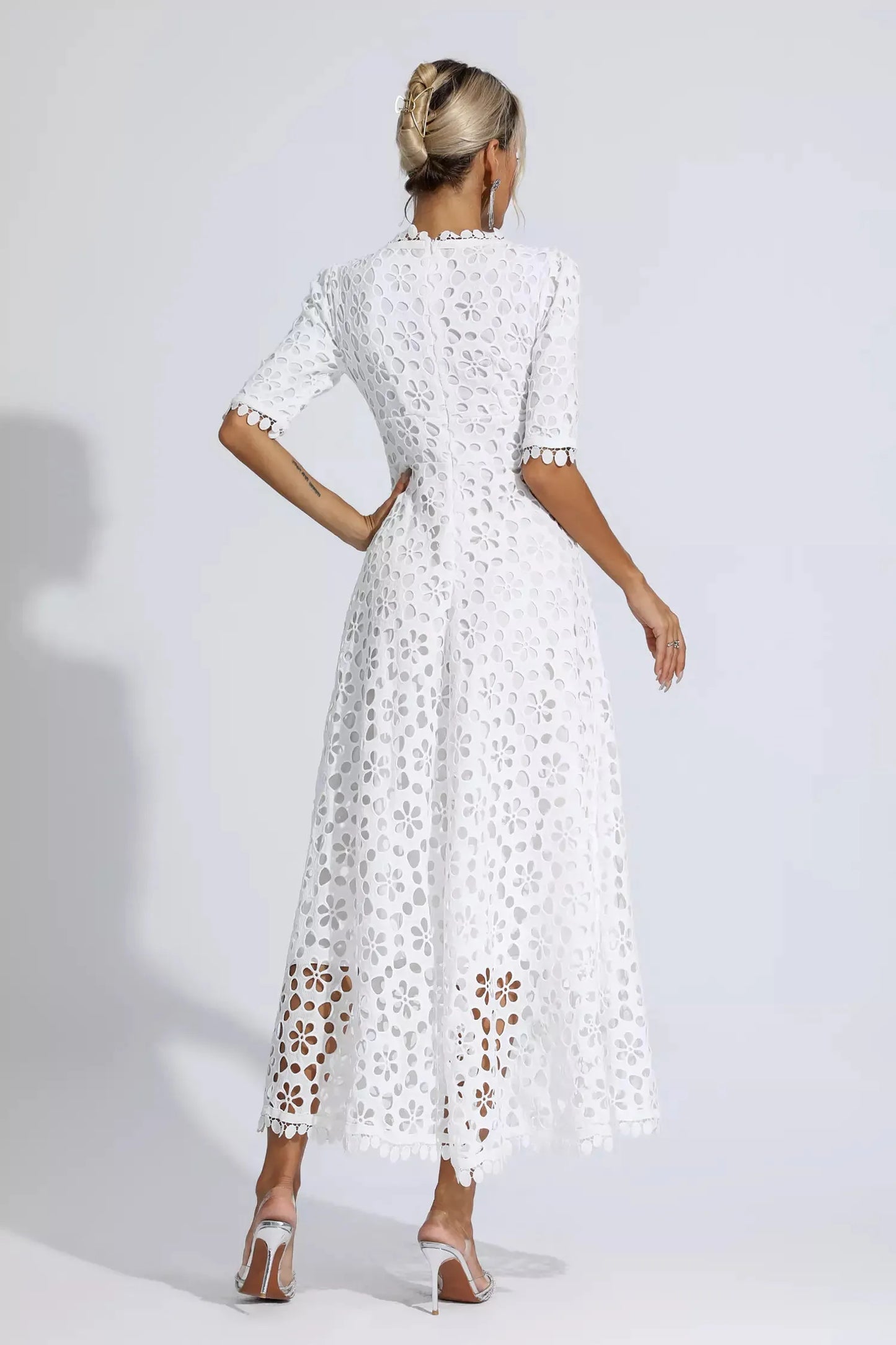 Adelina White Cutout Maxi Dress