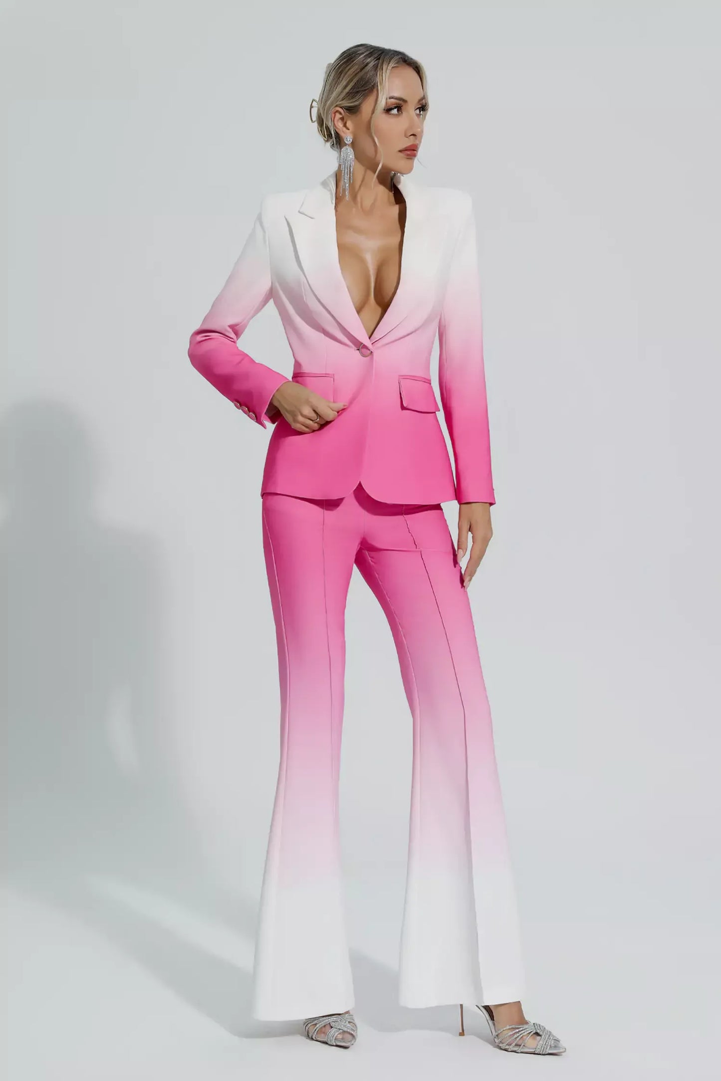 Anya Gradient Pink Blazer Set