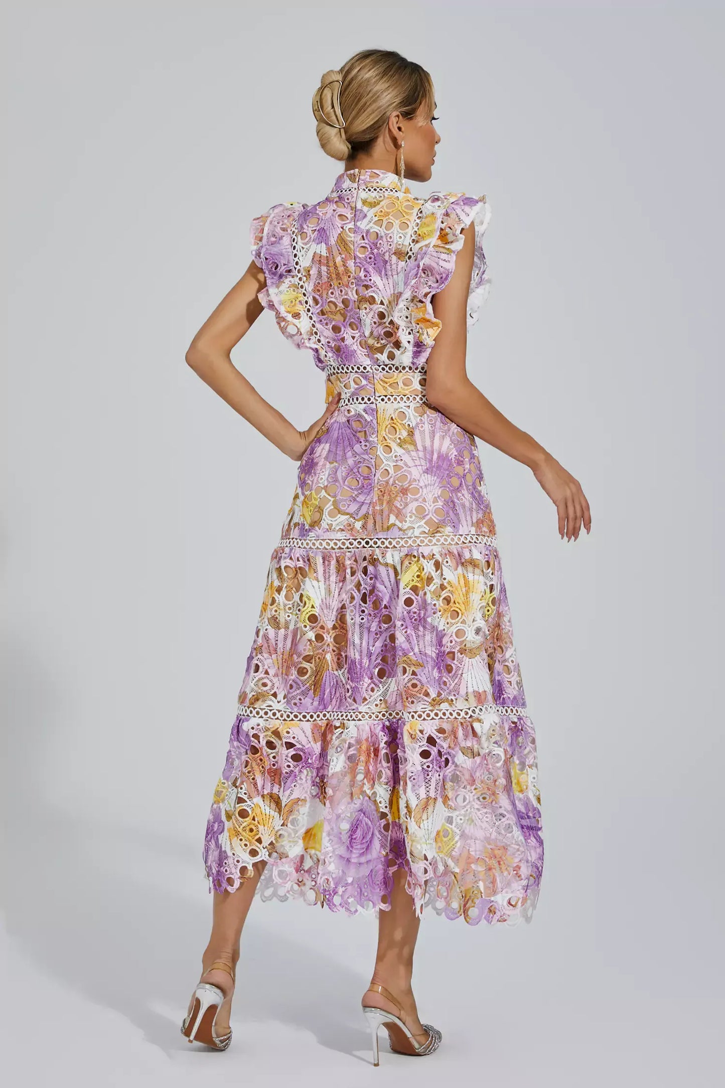 Ayleen Purple Hollow Sleeveless Maxi Dress