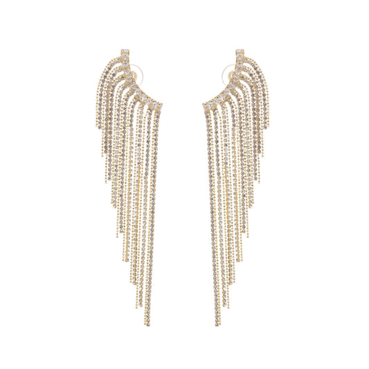 Georgie crystal-embellished tassel earrings