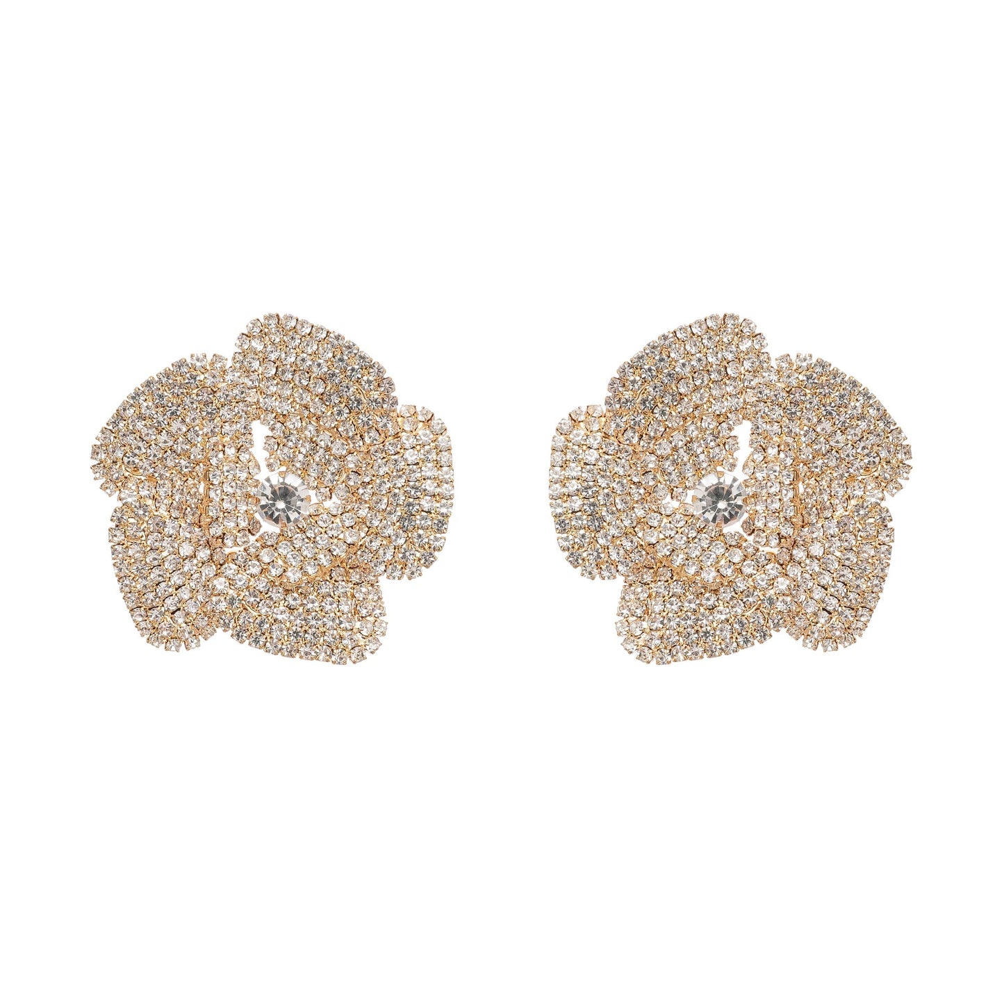 Saira crystal-embellished floral earrings