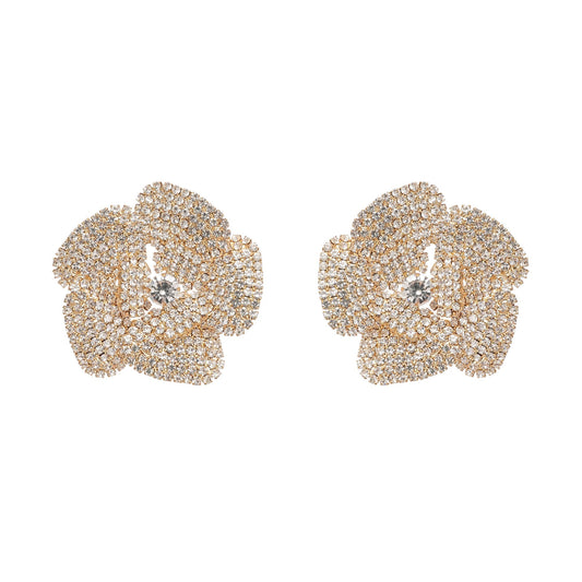 Saira crystal-embellished floral earrings