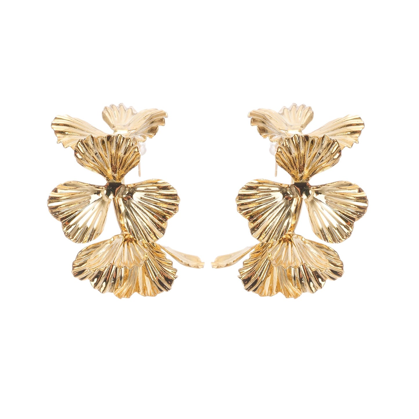 Lola faux-flower gold earrings