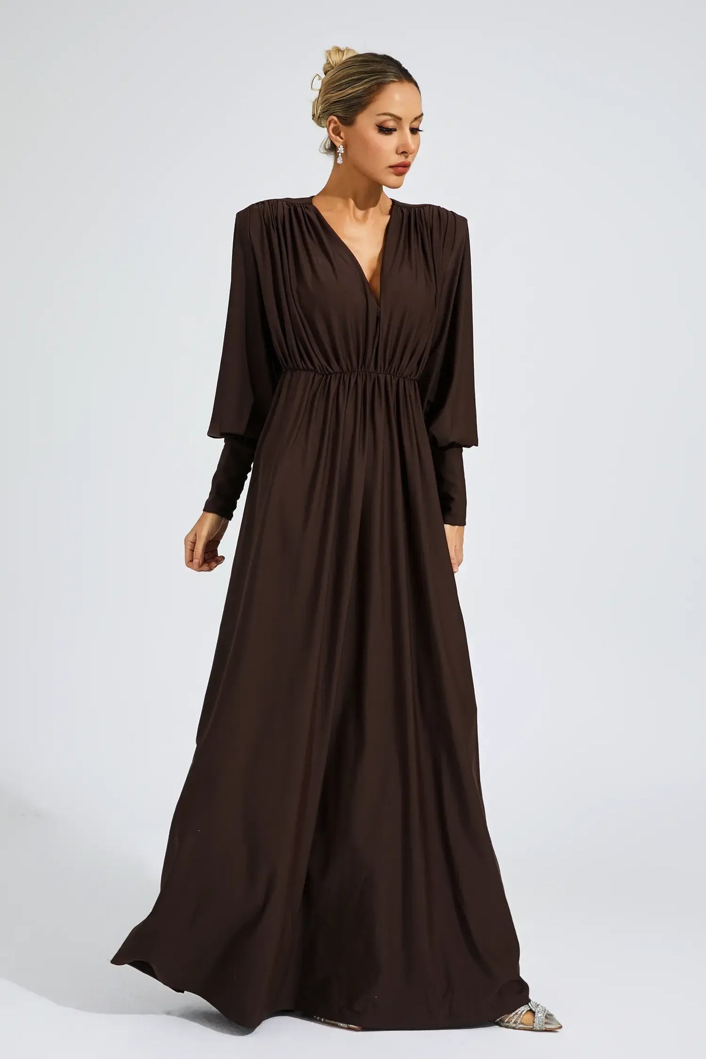 Celine Brown Corseted Maxi Dress