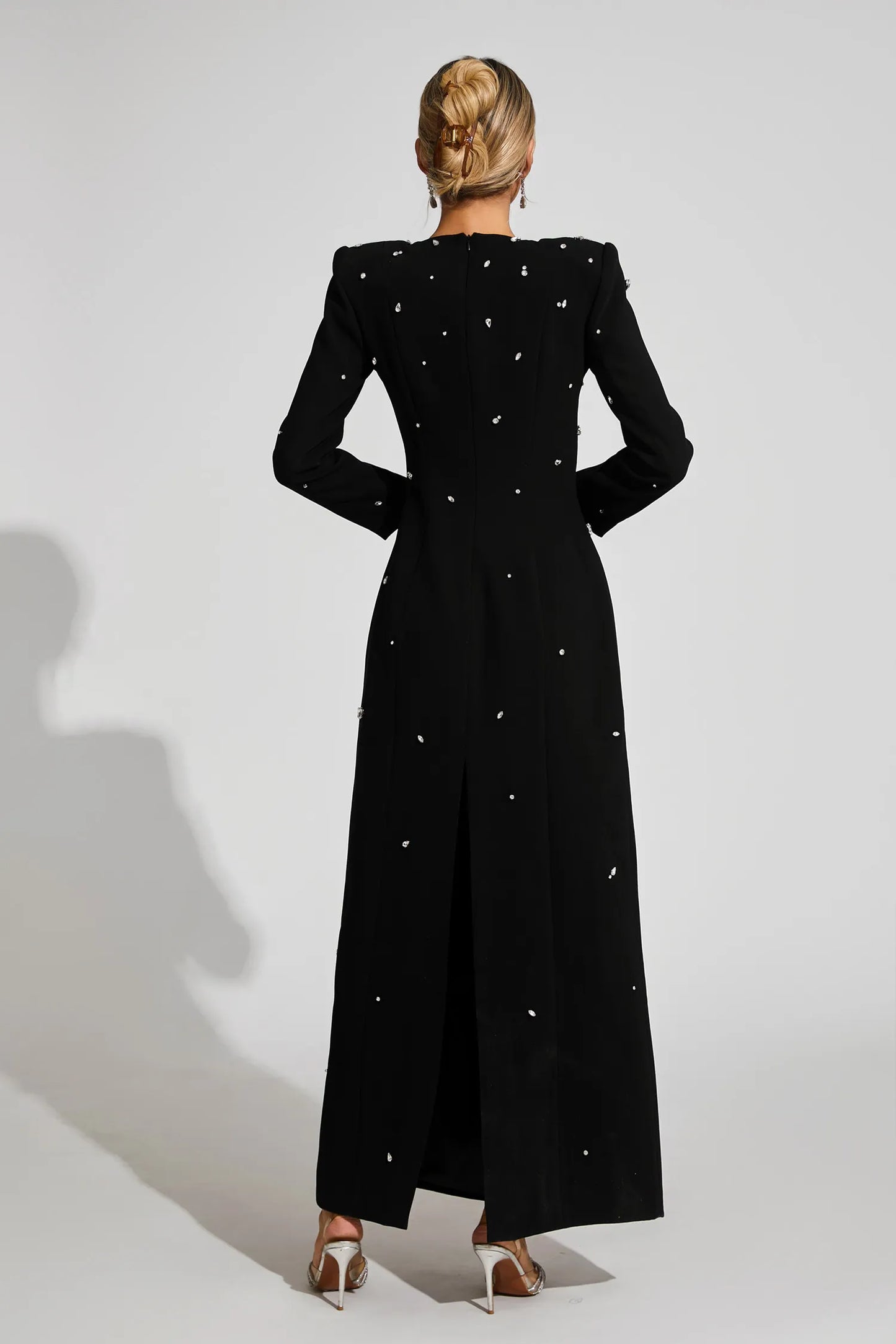 Lenore Black Diamond Long Sleeve Maxi Dress