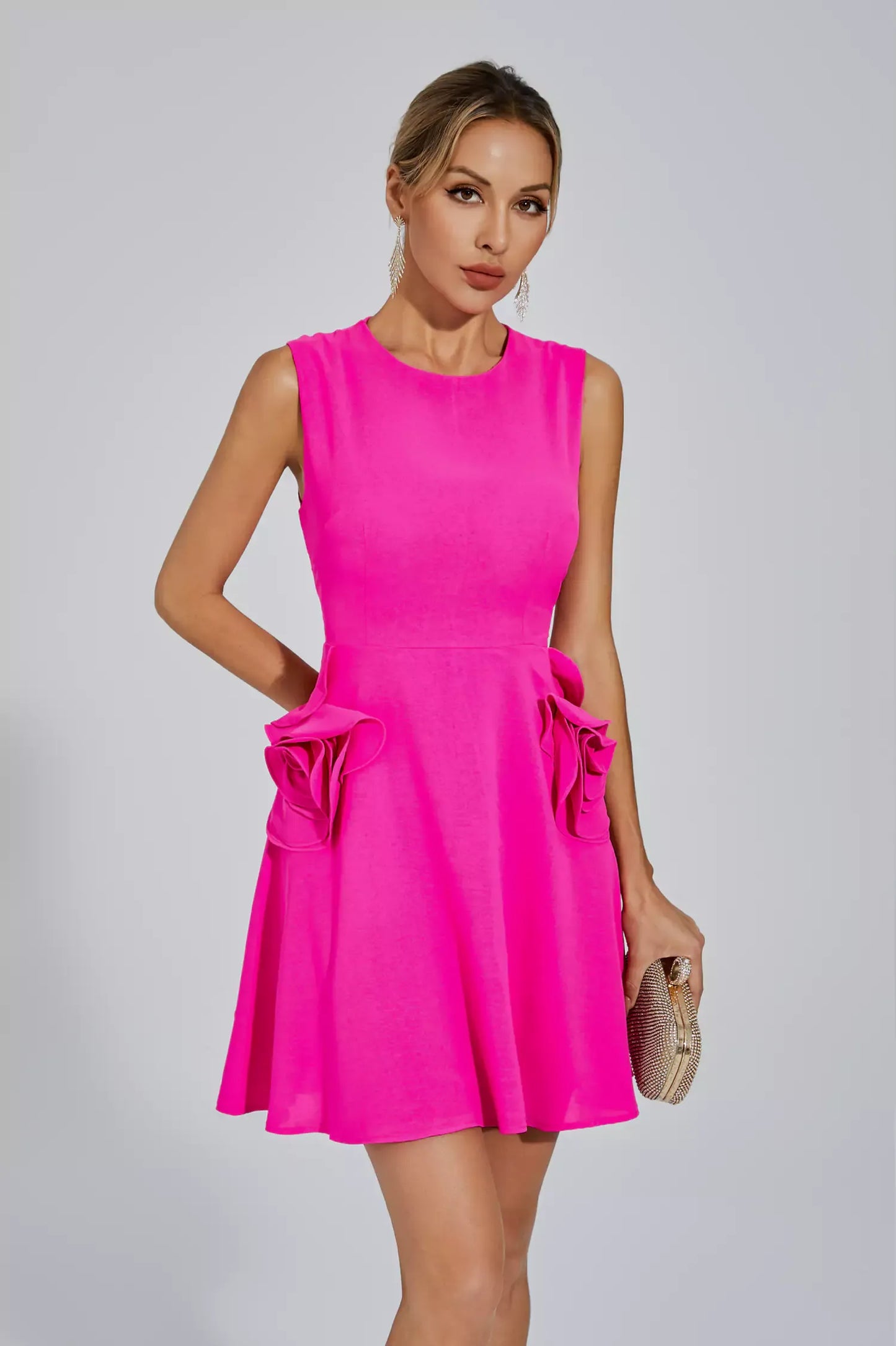 Etta Pink Sleeveless Mini Dress