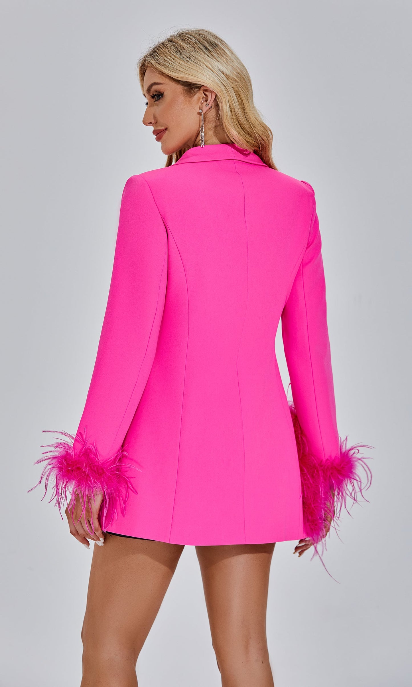 Francis Pink Feather Blazer