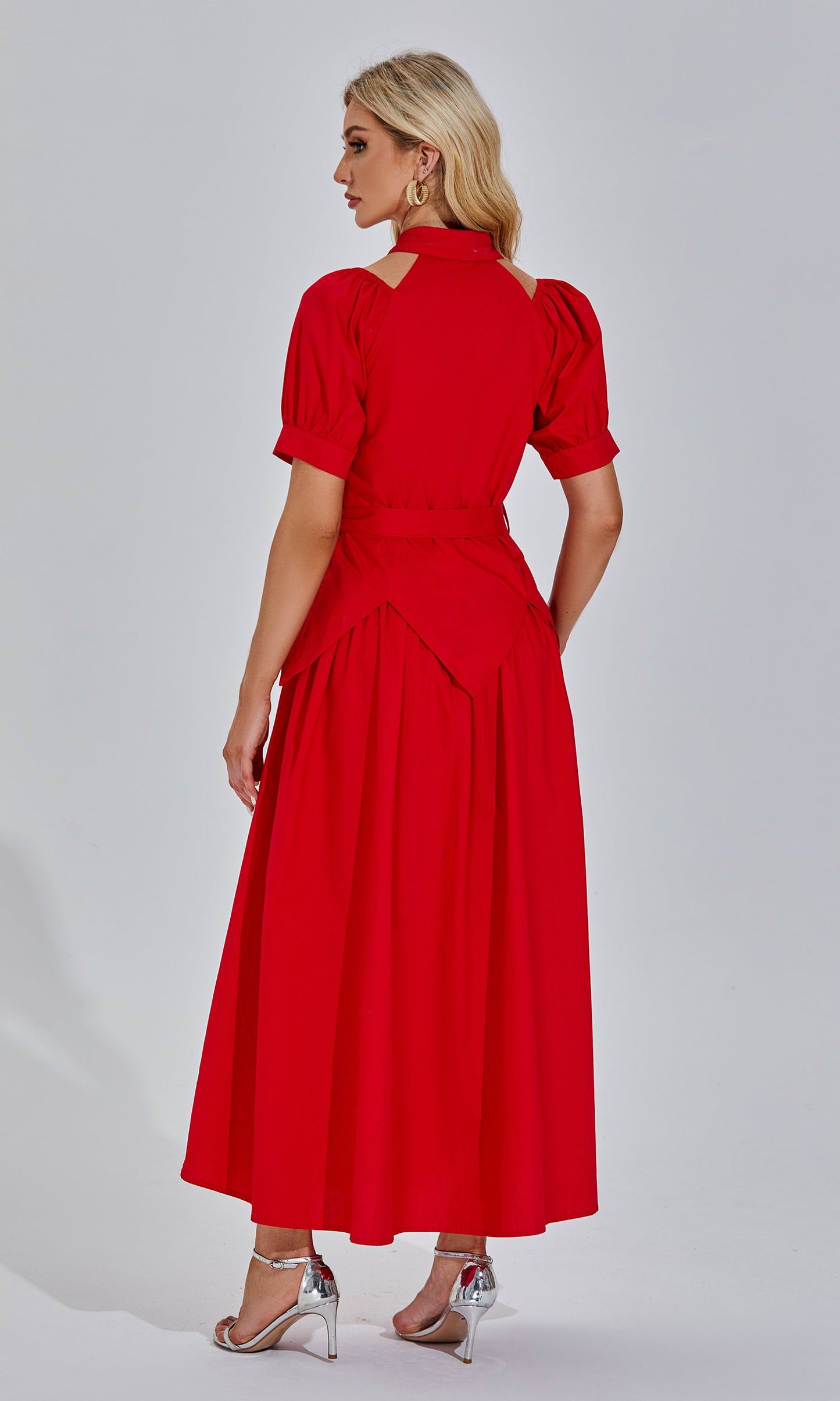 Rui red floral maxi dress