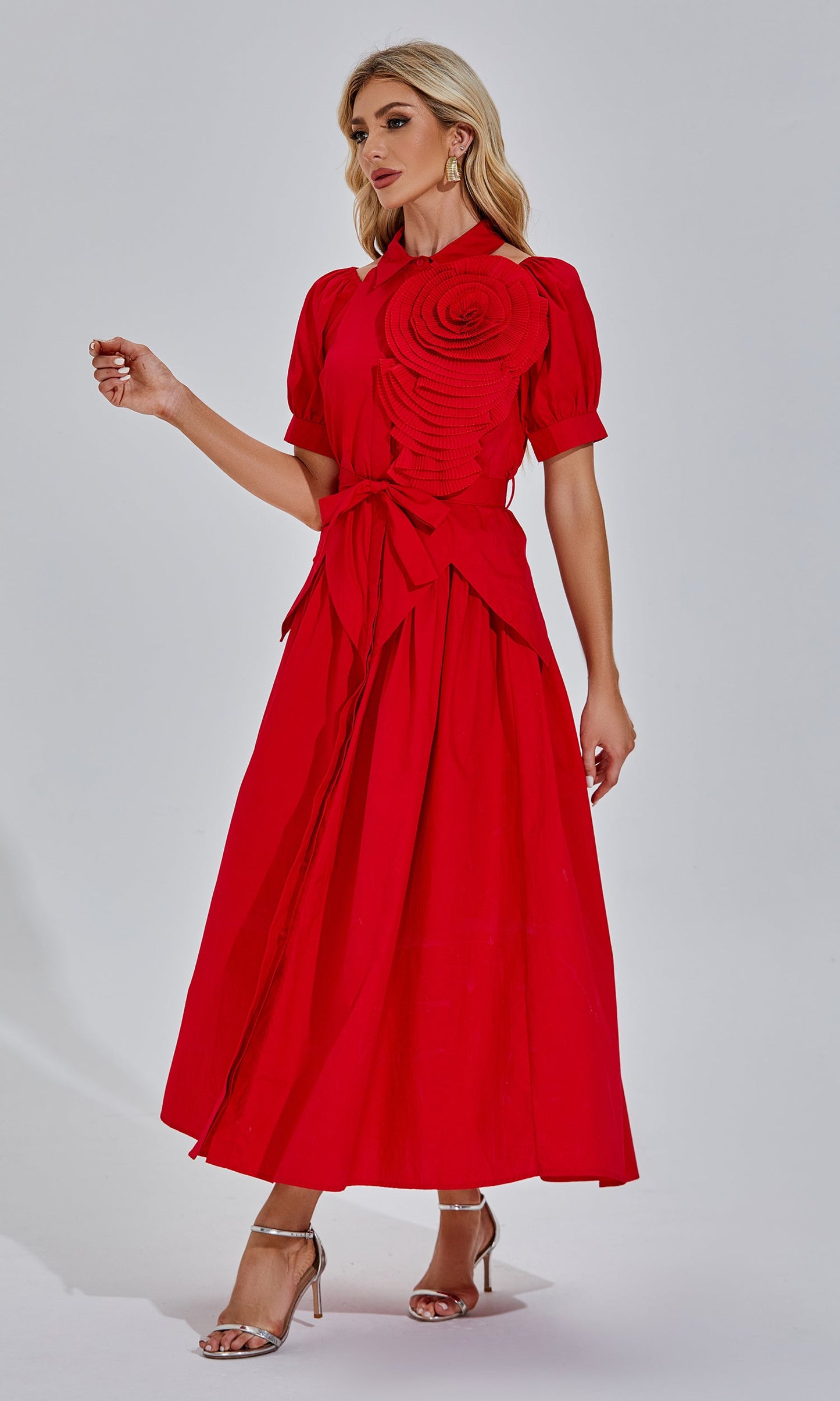 Rui red floral maxi dress