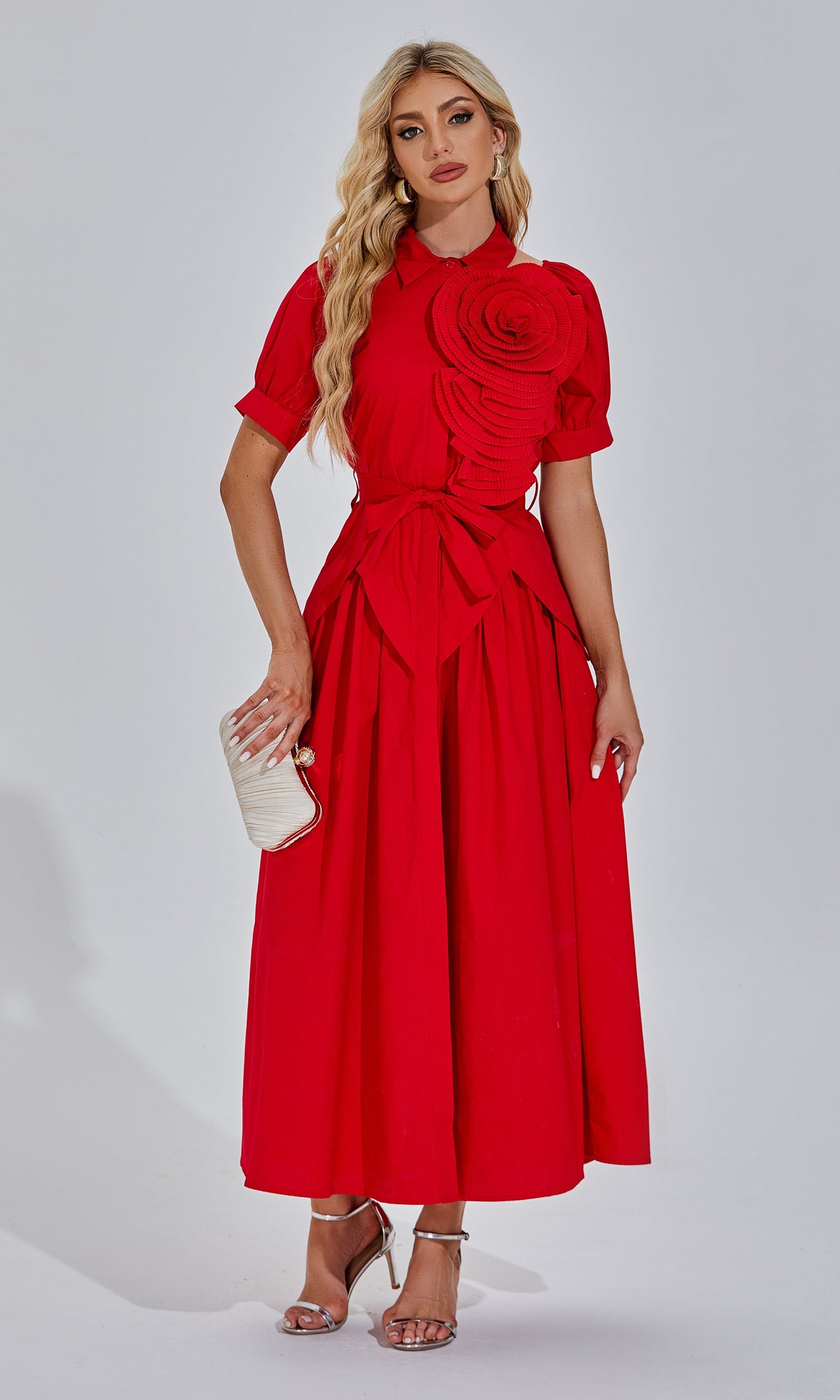 Rui red floral maxi dress