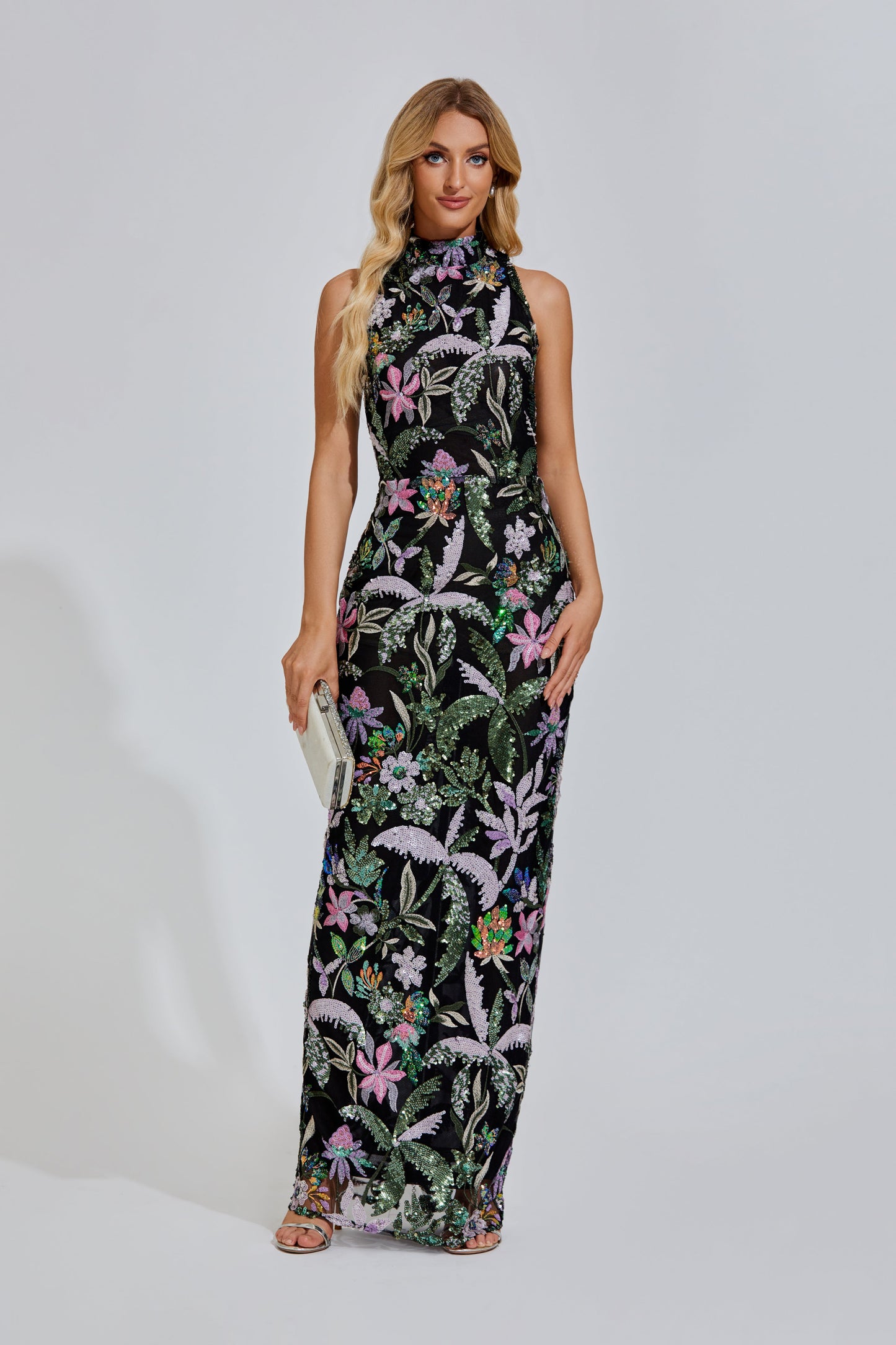 Sheila Embroidered Sequins Maxi Dress