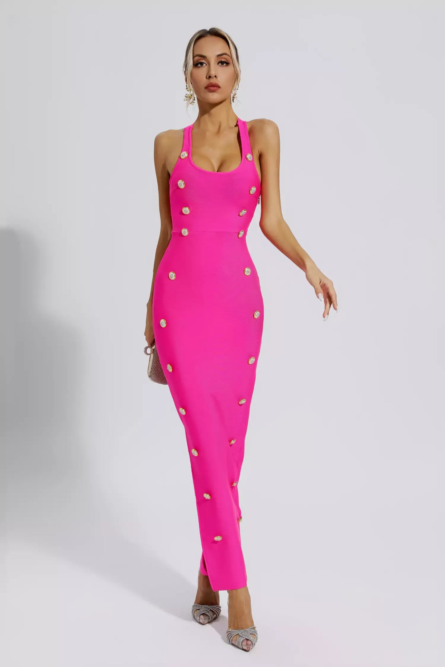 Imani Pink Bandage Maxi Dress