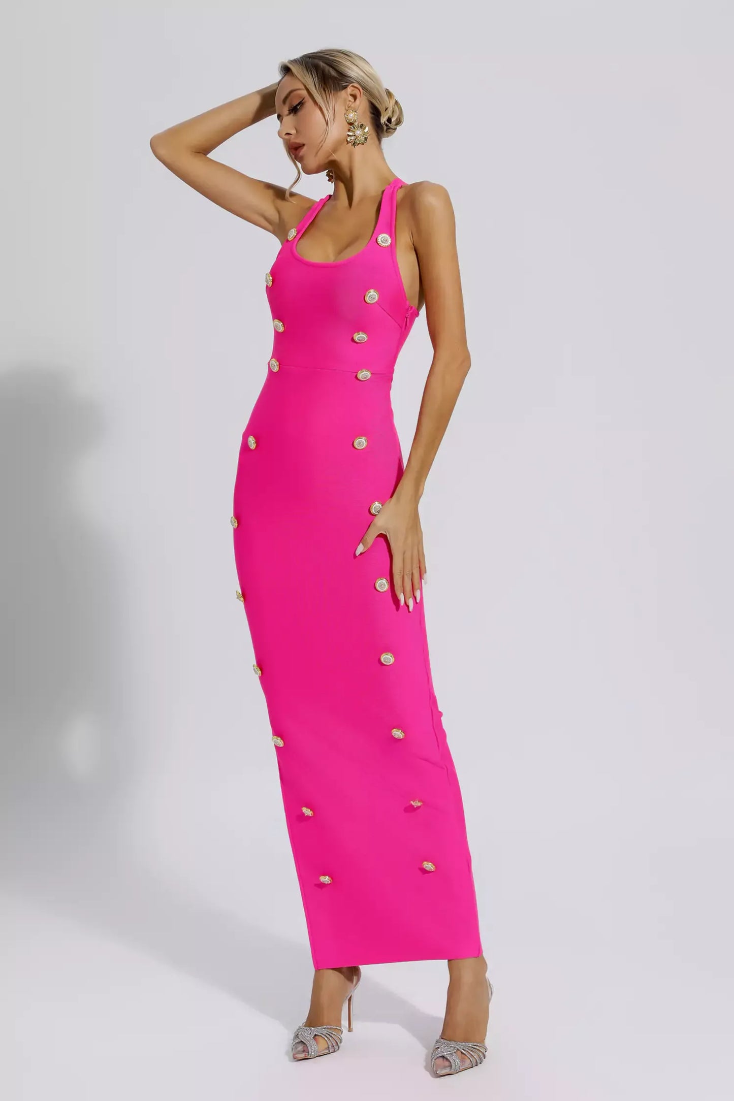 Imani Pink Bandage Maxi Dress