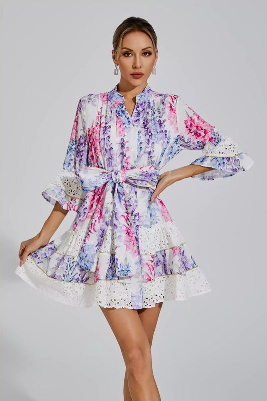 Kimora Floral Belted Mini Dress