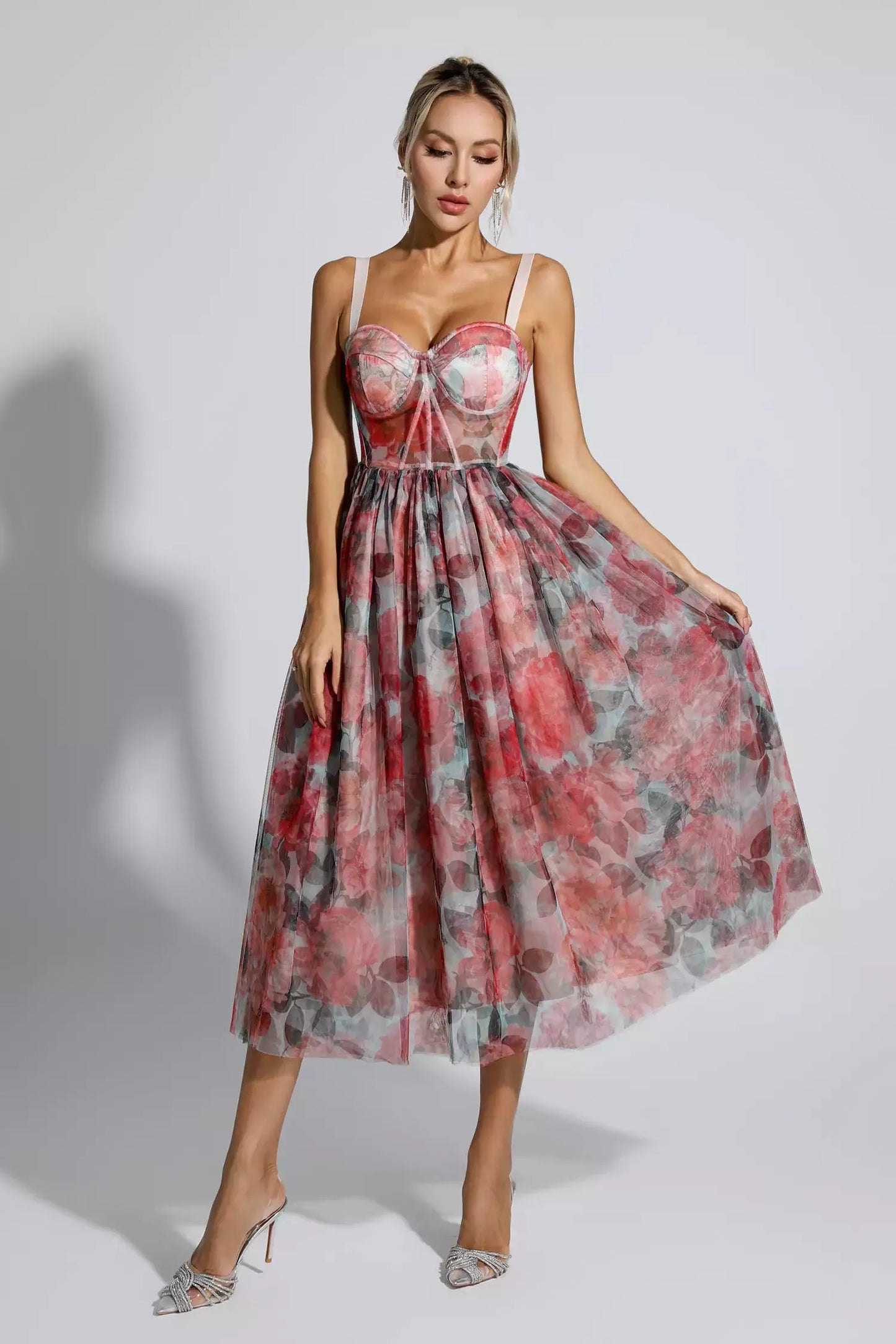 Lyric Red Floral Maxi Dress