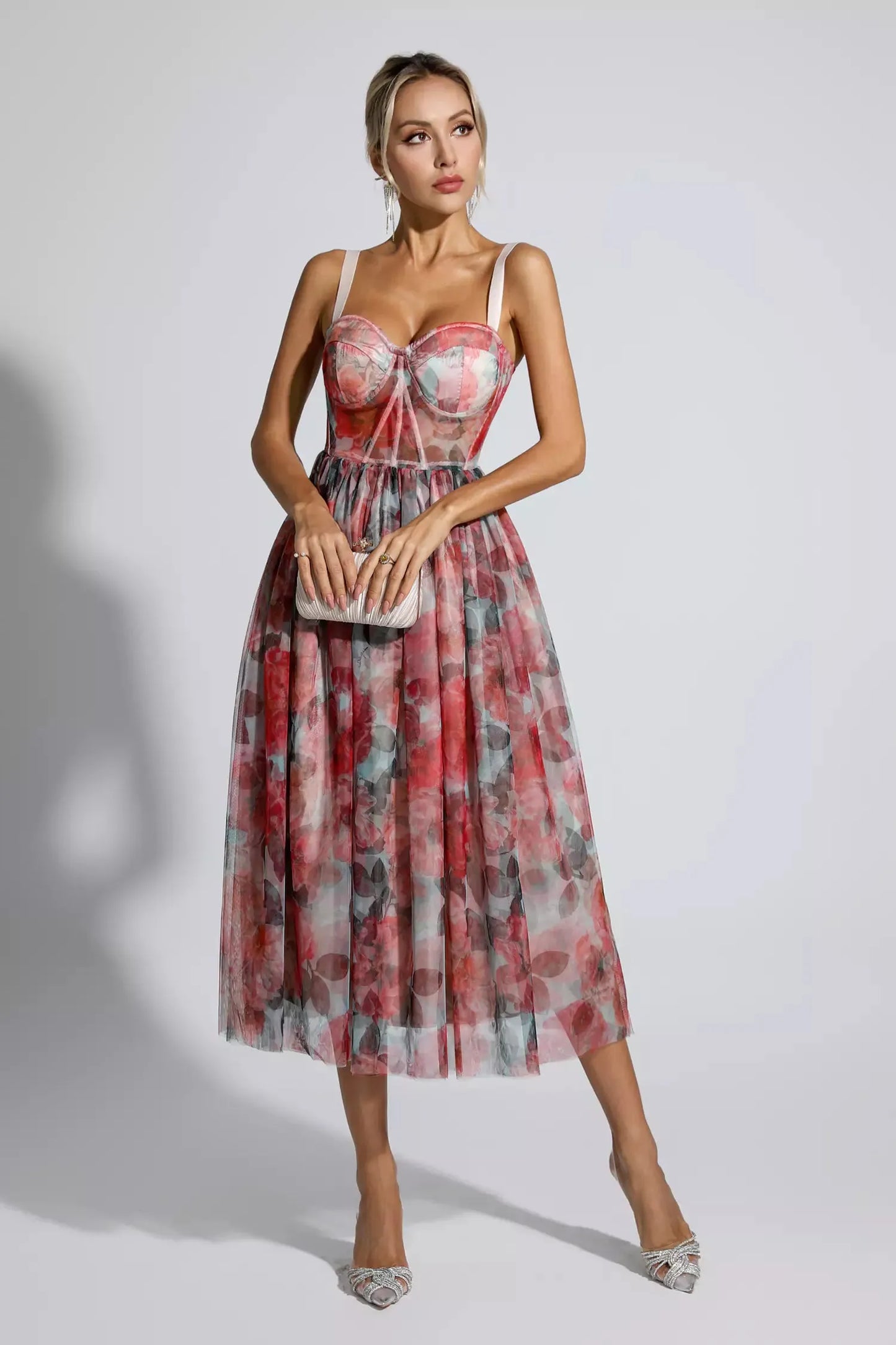 Lyric Red Floral Maxi Dress