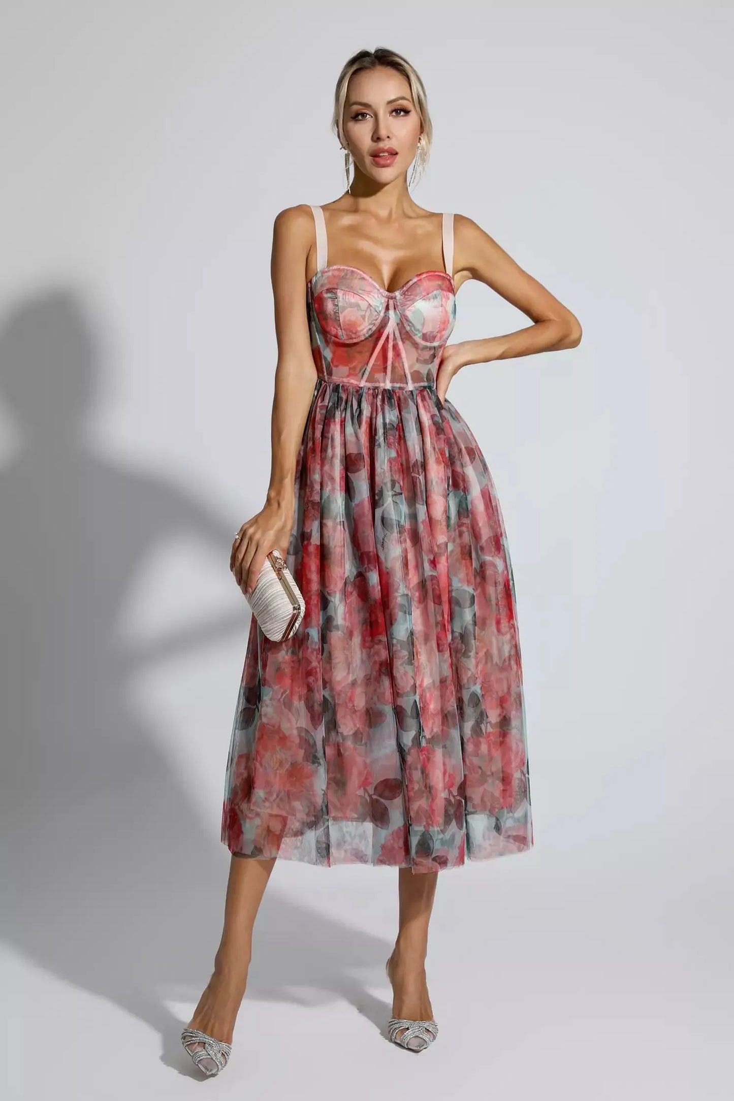 Lyric Red Floral Maxi Dress