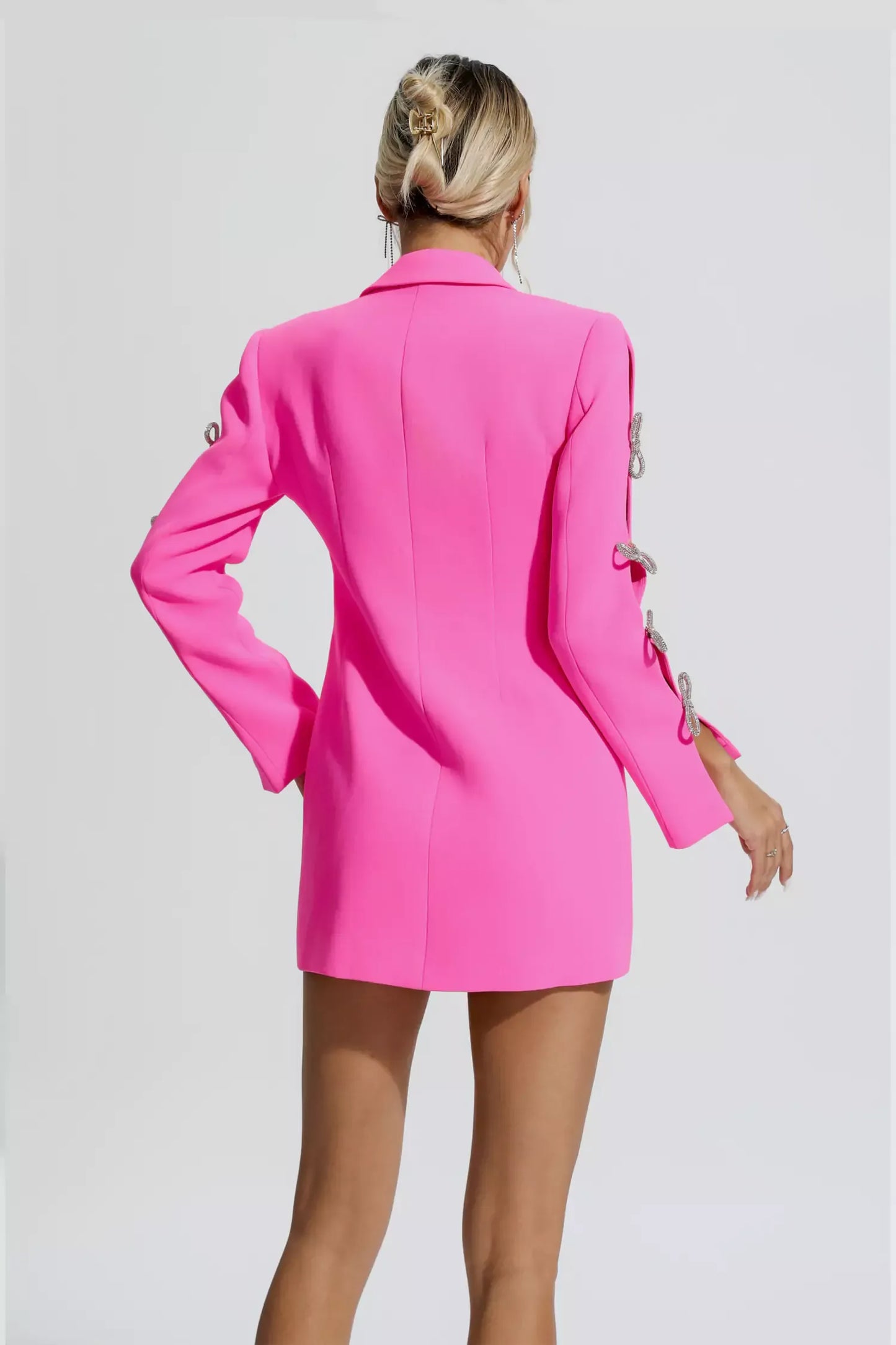 Macie Pink Pearl Embellished Blazer