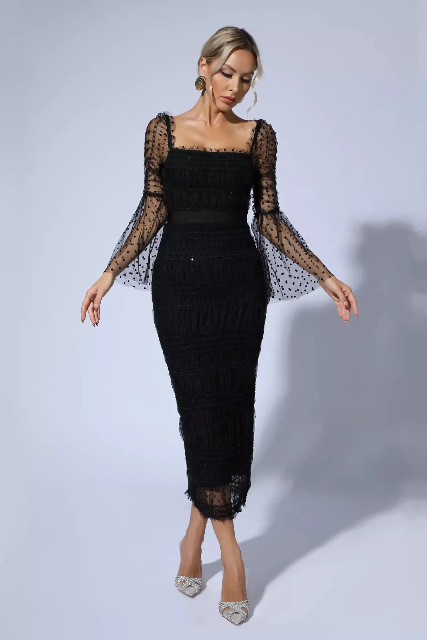 Carissa Black Mesh Maxi Dress