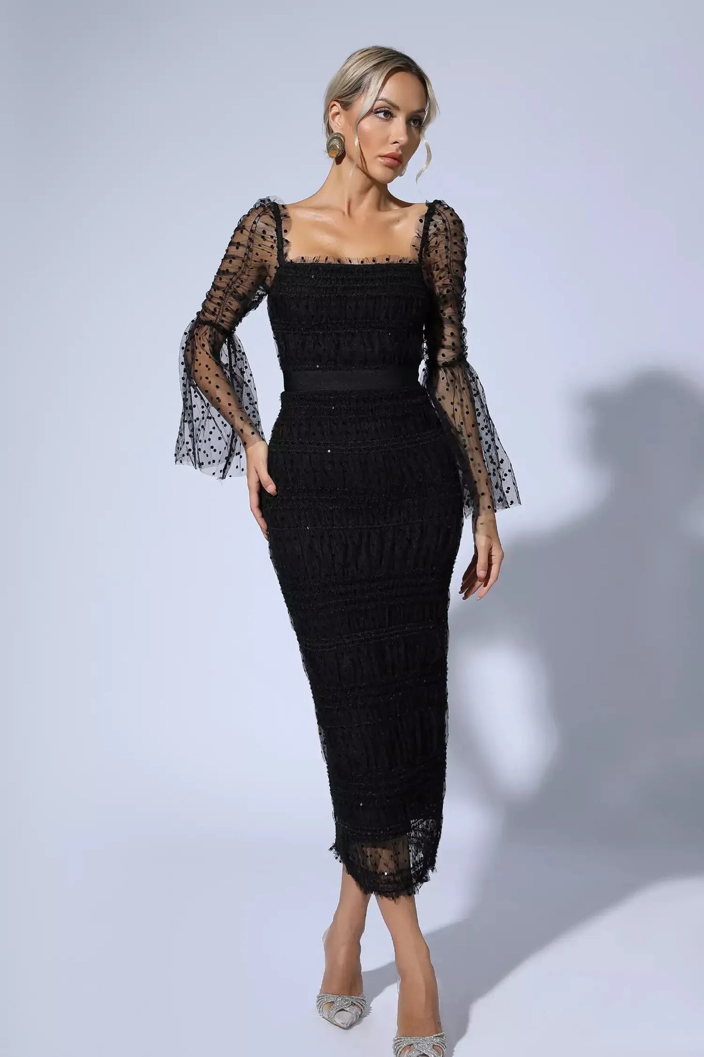 Carissa Black Mesh Maxi Dress