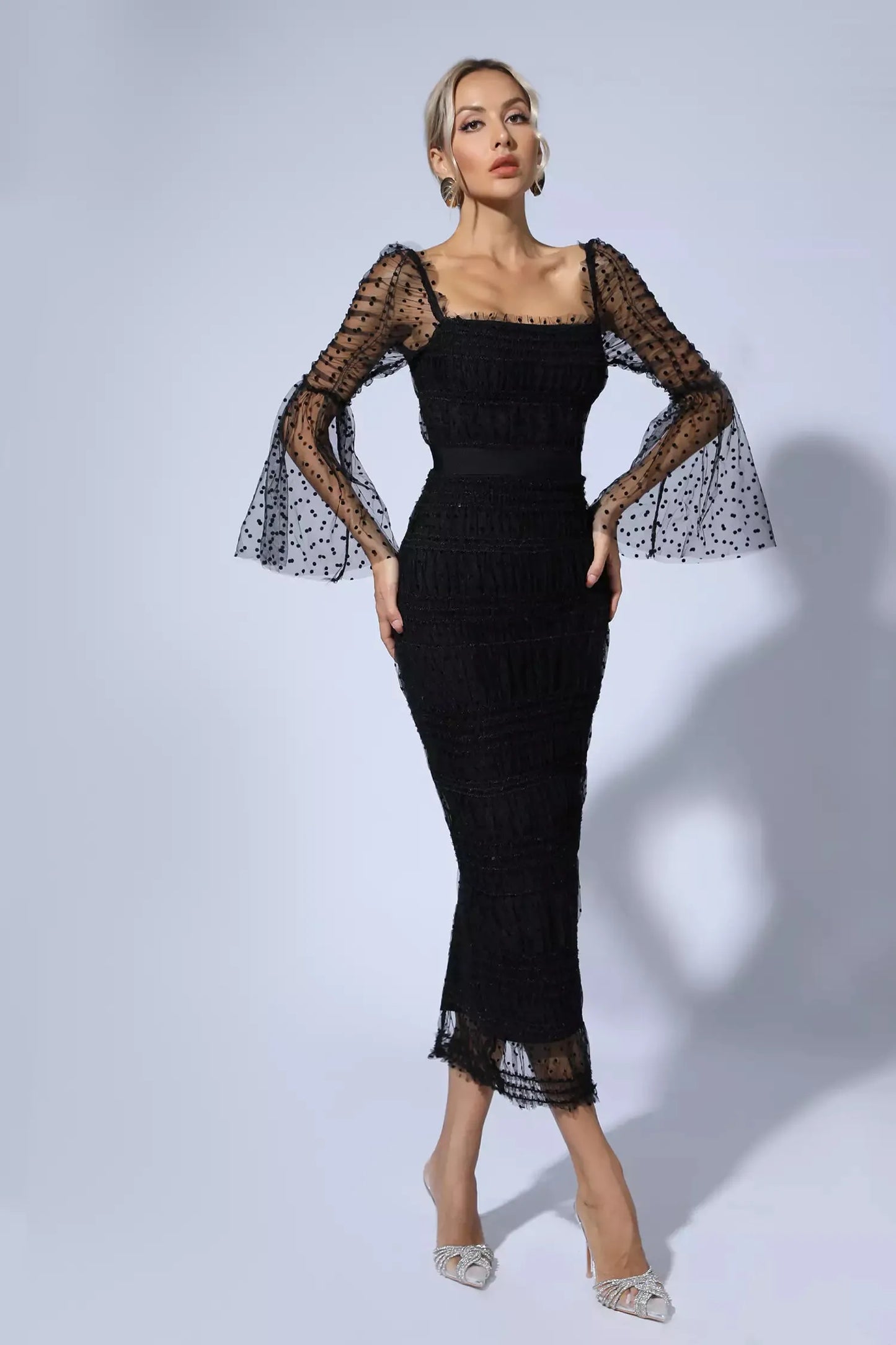 Carissa Black Mesh Maxi Dress