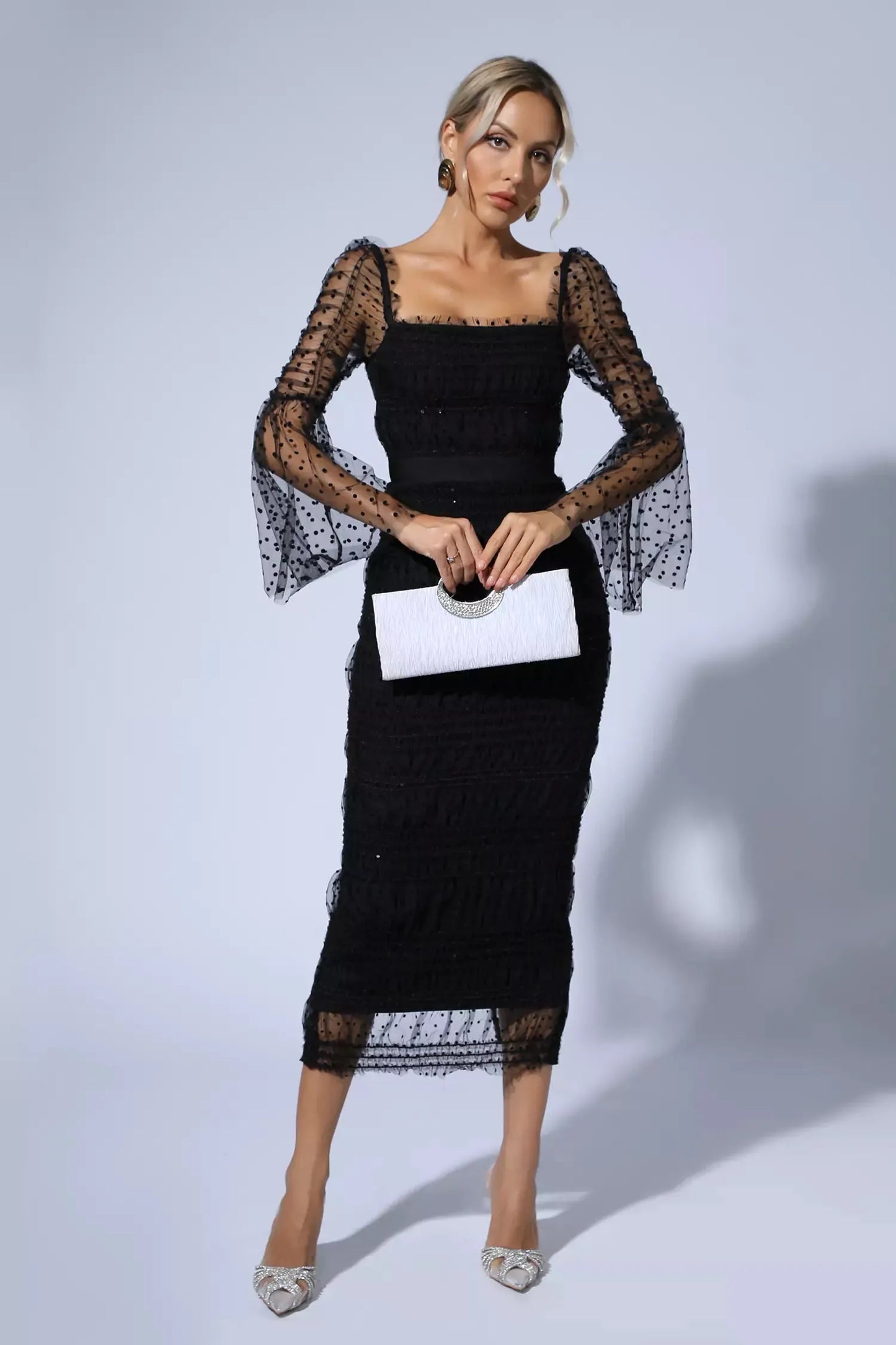 Carissa Black Mesh Maxi Dress