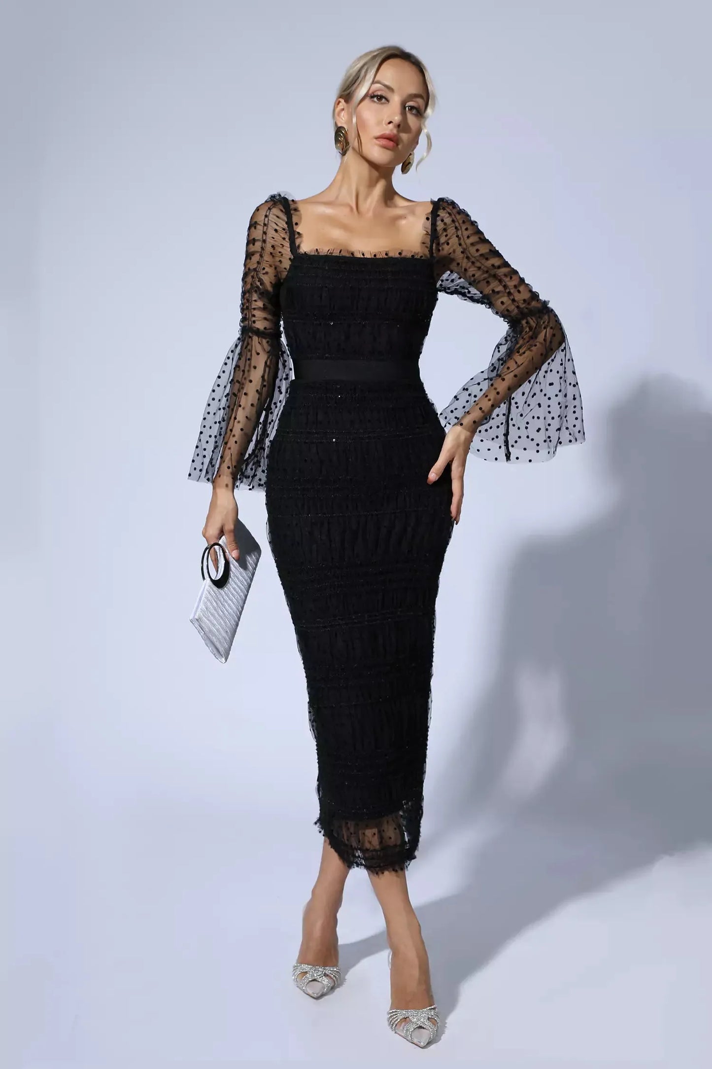 Carissa Black Mesh Maxi Dress