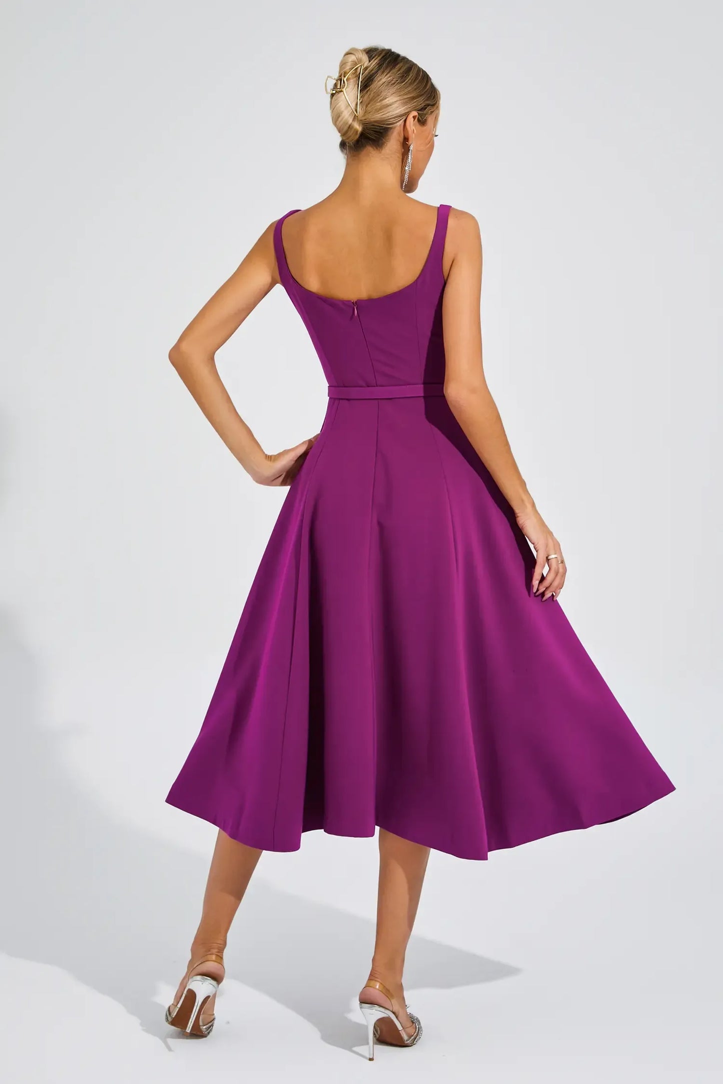 Phyllis Purple Slip Midi Dress